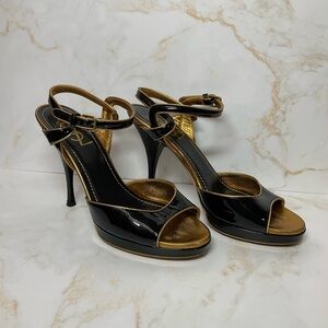 YSL Elegant Black and Gold Women's Heels